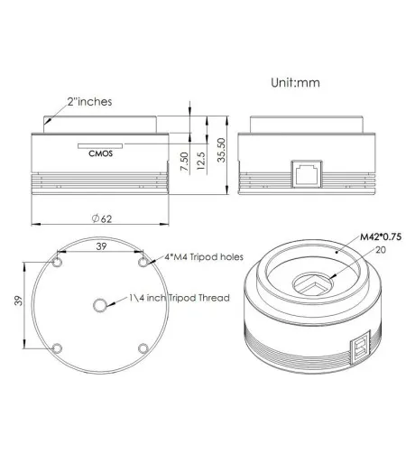 Камера для телескопов ASI 178 MC Color, ZWO