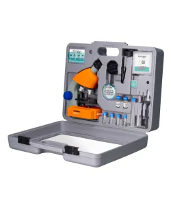 Mikroskopas 40x-640x su priedais ir kieta dėžute, BRESSER Junior