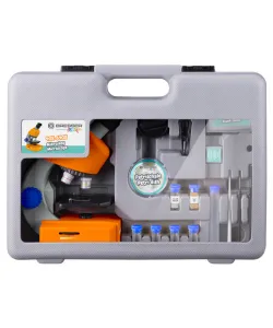 Mikroskopas 40x-640x su priedais ir kieta dėžute, BRESSER Junior