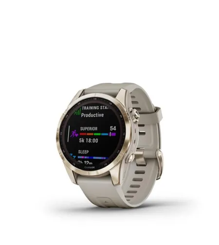 fenix 7S Sapphire Sol, Cream Gold Ti w/ Light Sand Band EMEA
