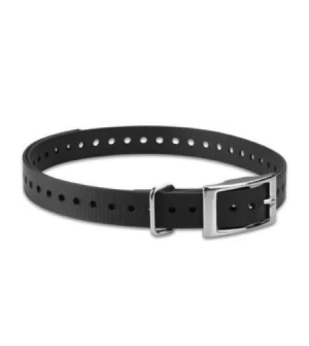 ACC,COLLAR STRAP,3/4",SQ-BUCKLE,TUCK-RING,NICKEL,BLACK