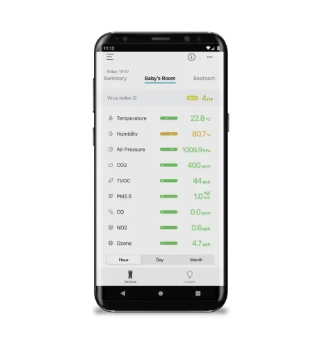 9in1 CO2 aplinkos oro monitoriaus jutiklio viruso indeksas, uHoo