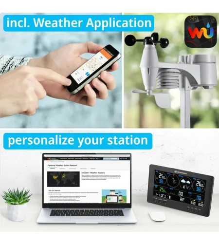 BRESSER Professional 7-in-1 Wi-Fi Weather Station with Light Intensity and UV Measurement