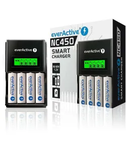 everActive NC-450 4-kanālu Ni-MH akumulatoru lādētājs