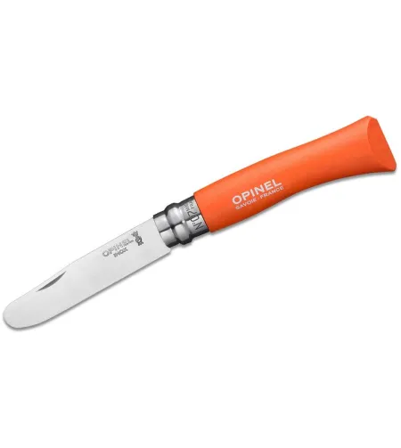 KNIFE OPINEL BLISTER ROUND ENDED NR 7 Tangerine