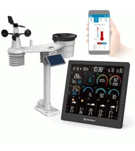 Домашняя метеостанция BRESSER 4CAST 10 дюймов с Wi-Fi и 8-в-1 датчиком