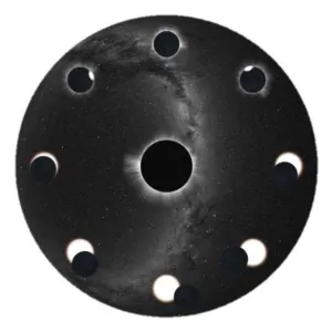 Visiškas saulės užtemimas Planetariumo diskas