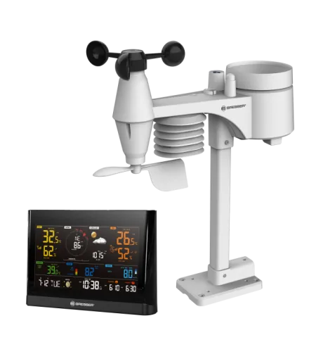 BRESSER WLAN Comfort Weather Centre with 7-in-1 professional sensor and modern colour disp