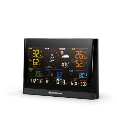BRESSER WLAN Comfort Weather Centre with 7-in-1 professional sensor and modern colour disp