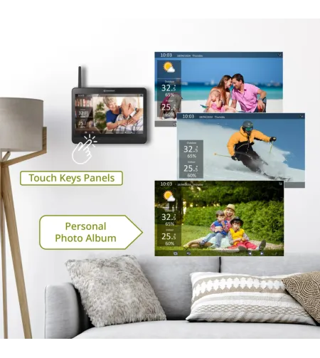 BRESSER MeteoCham9 viename Wi-Fi meteorologinė stotelė su skaitmeniniu nuotraukų rėmeliu