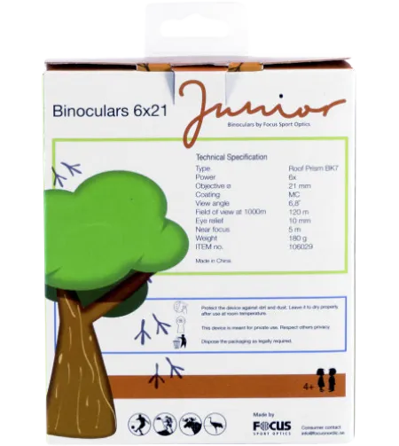 Focus Junior 6x21 Binoculars Green Orange